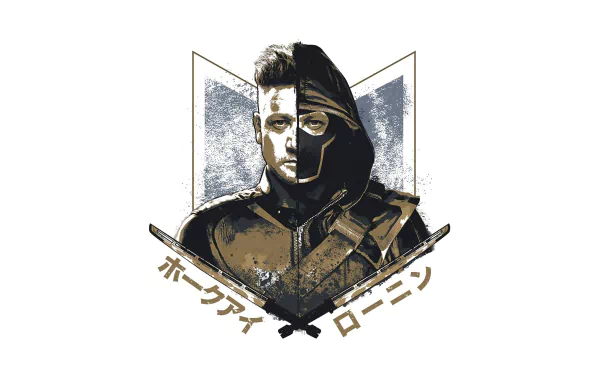 4K Ultra HD desktop wallpaper featuring Clint Barton as Hawkeye, portrayed by Jeremy Renner, inspired by Avengers Endgame with a stylized half-hooded design.