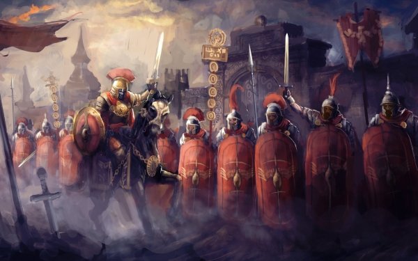 Fantasy Warrior Roman Legion Shield Sword Horse HD Wallpaper | Background Image