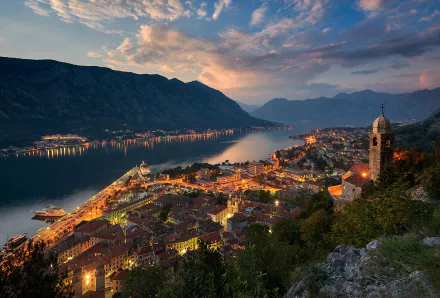 Montenegro landscape river man made town HD Desktop Wallpaper | Background Image
