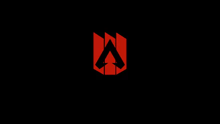 HD PC desktop wallpaper featuring the red and black logo of the video game Apex Legends on a solid black background.