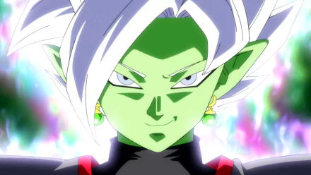HD desktop wallpaper featuring Zamasu from Dragon Ball Super with glowing white hair and intense gaze in vibrant anime style.