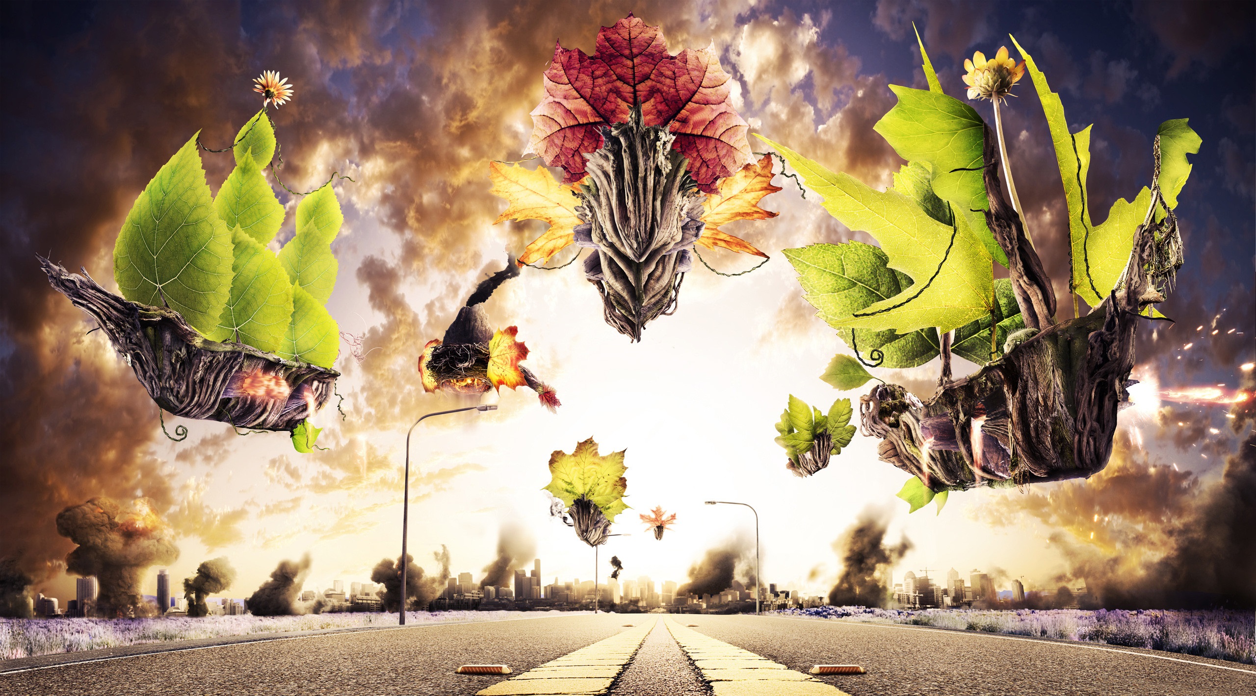 Fantasy City HD Wallpaper | Background Image | 2560x1420