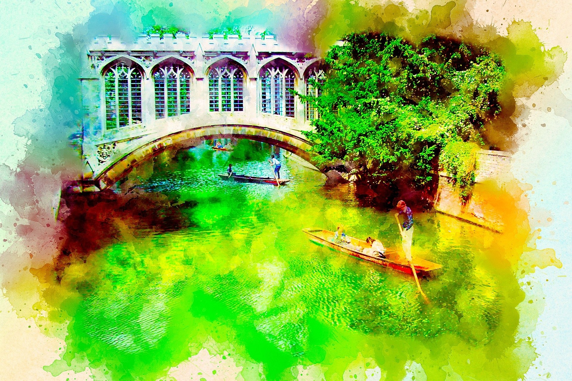 Download Gondola Artistic Bridge HD Wallpaper by ractapopulous