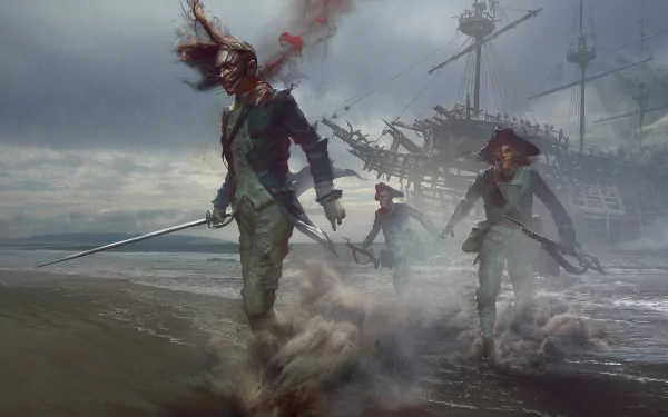 undead Captain Salazar movie Pirates Of The Caribbean: Dead Men Tell No Tales HD Desktop Wallpaper | Background Image