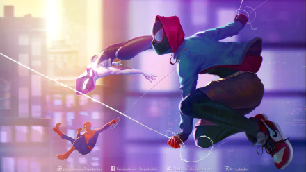 Spider-Gwen spider man Miles Morales movie Spider-Man: Into The Spider-Verse HD Desktop Wallpaper | Background Image