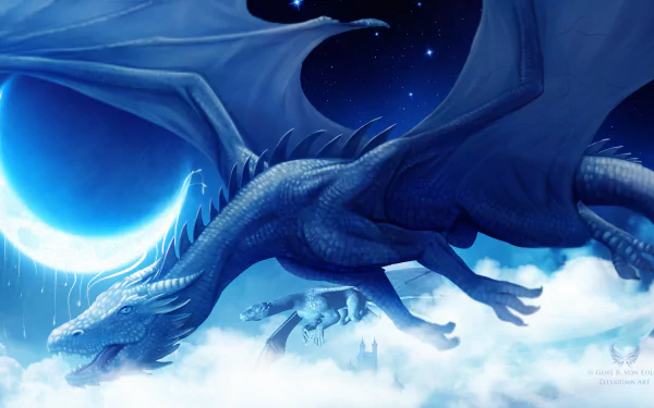 fantasy dragon Blue Dragon HD Desktop Wallpaper | Background Image