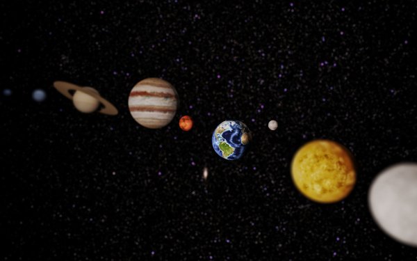 Sci Fi Solar System Earth Moon Planet Space Stars Mercury Venus Mars Jupiter Saturn Neptune Uranus HD Wallpaper | Background Image