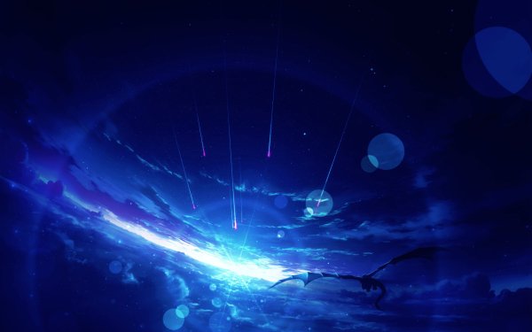 Anime Original Dragon Light Sky Cloud HD Wallpaper | Background Image