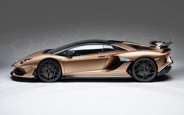 brown car supercar car Lamborghini Lamborghini Aventador vehicle Lamborghini Aventador SVJ HD Desktop Wallpaper | Background Image