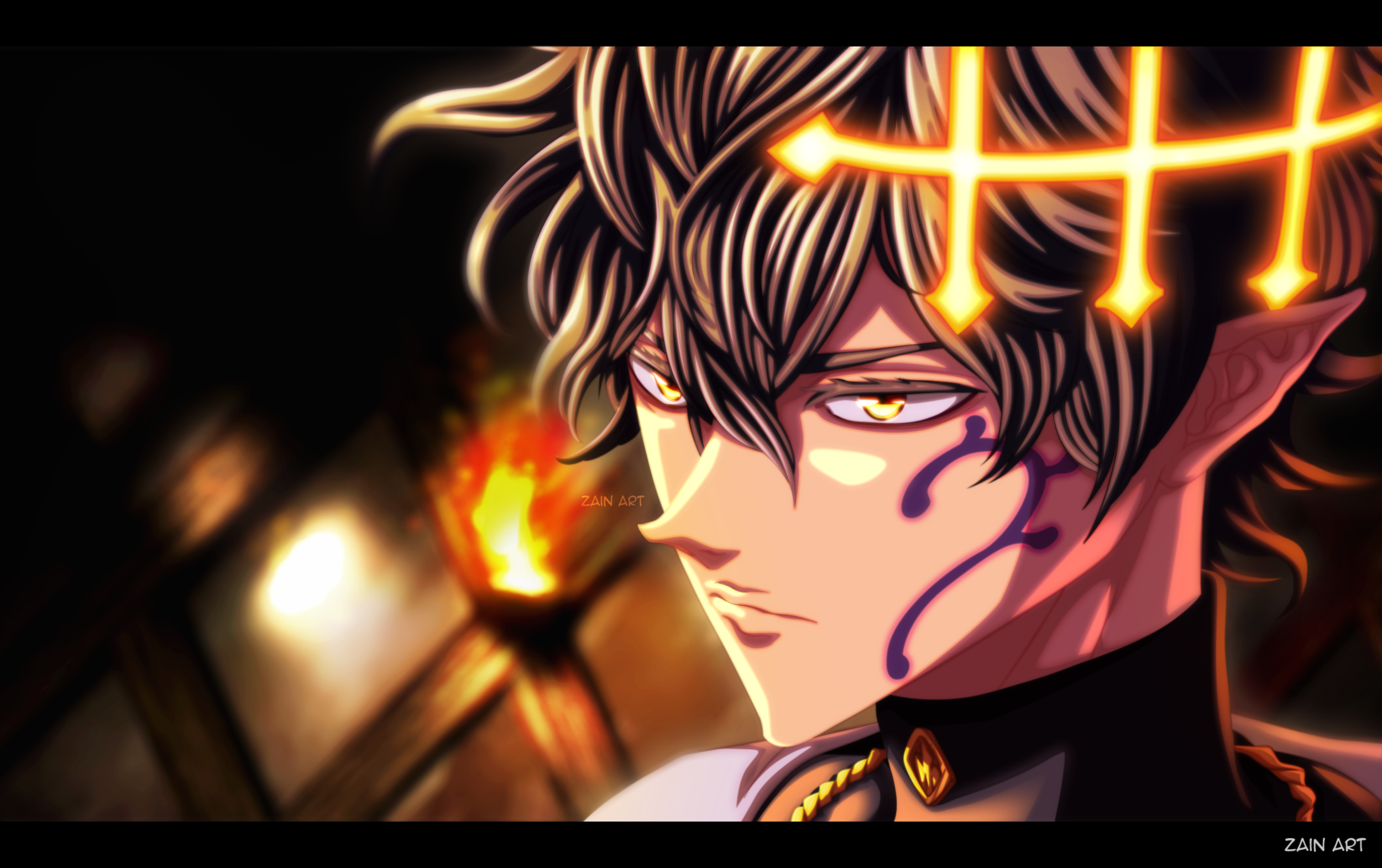 Black Clover Asta P/B, papel de parede, anime, HD phone wallpaper