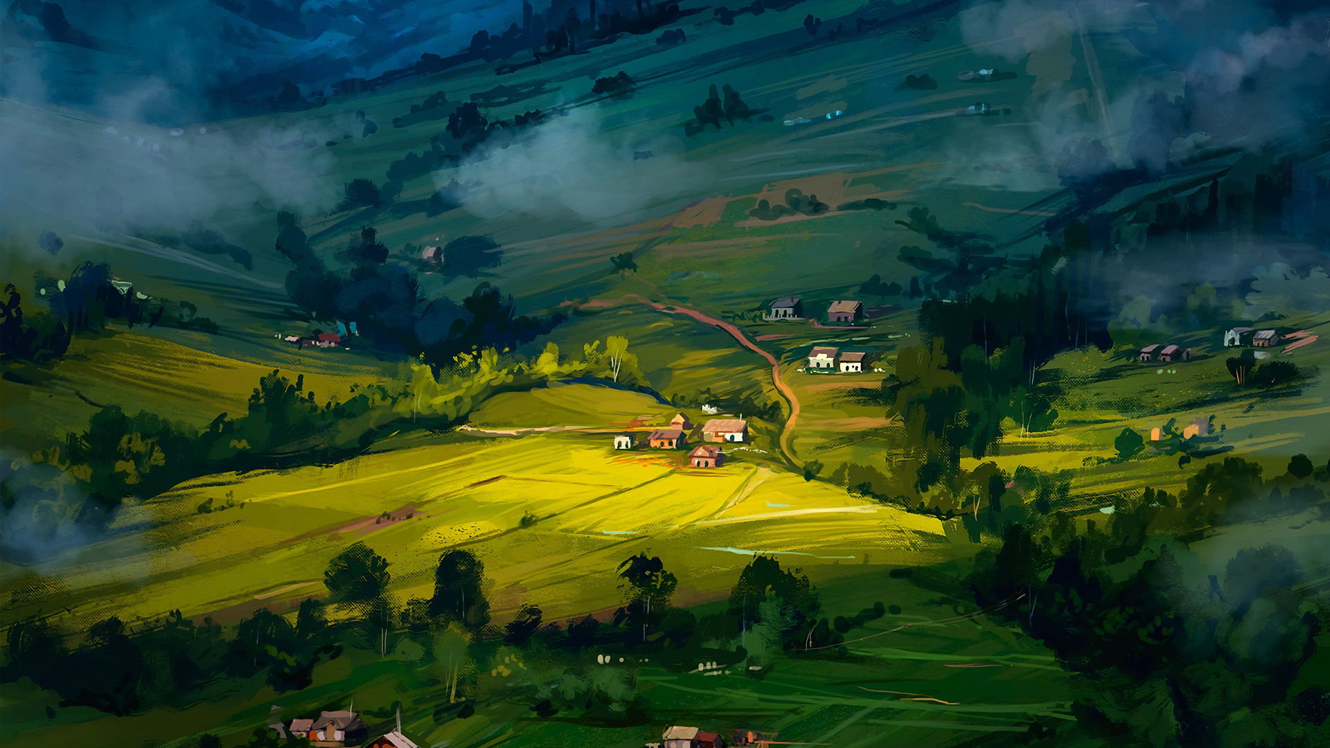 Rolling Hills and Towns 4k Ultra HD Wallpaper | Background Image