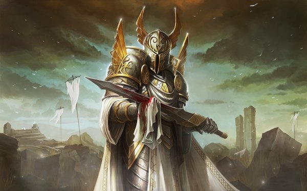 Fantasy Knight Armor Sword HD Wallpaper | Background Image