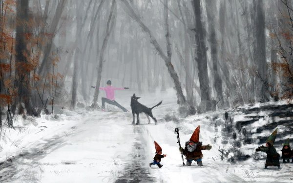 Fantasy Wolf Fantasy Animals Snow HD Wallpaper | Background Image