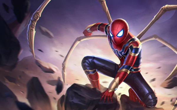 Spider-Man in Iron Spider suit from Avengers: Infinity War. HD desktop wallpaper.