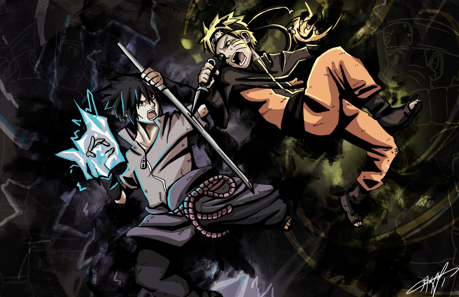 5078x3286 Naruto vs Sasuke by Mikuru Wallpaper Background Image. 