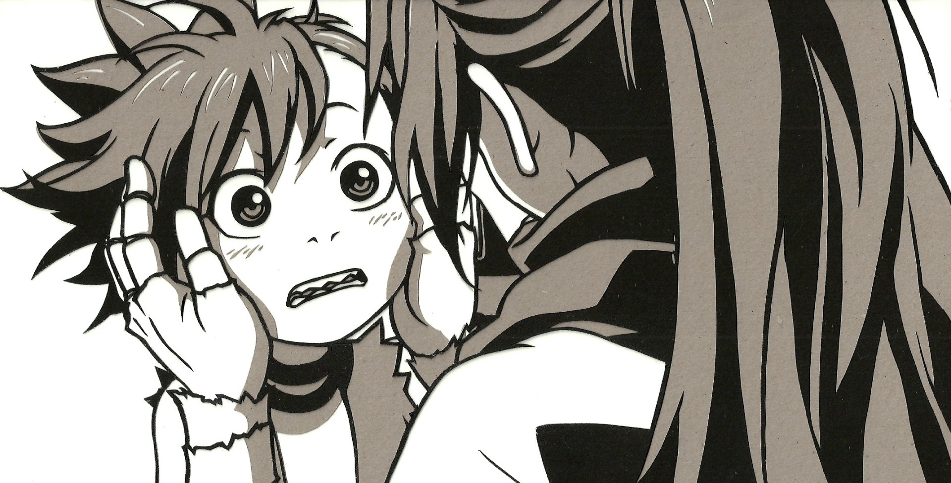 HD anime desktop wallpaper featuring Hyakkimaru and Dororo from the series Dororo in a close, emotional moment.