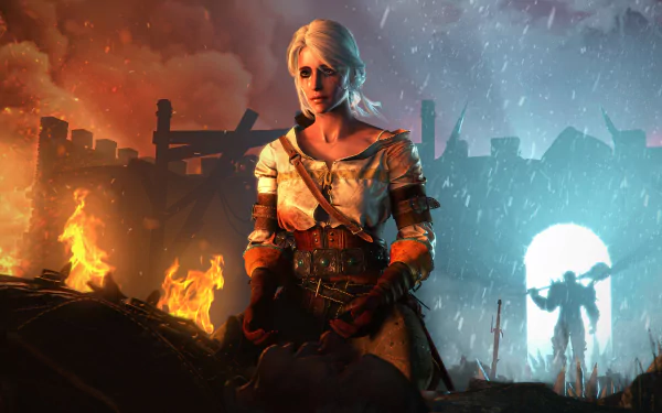 Ciri in Battle - The Witcher 3 HD Wallpaper by Wojtek Fus