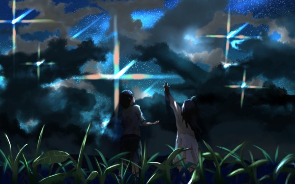 Anime Original Sky Stars Cloud HD Wallpaper | Background Image